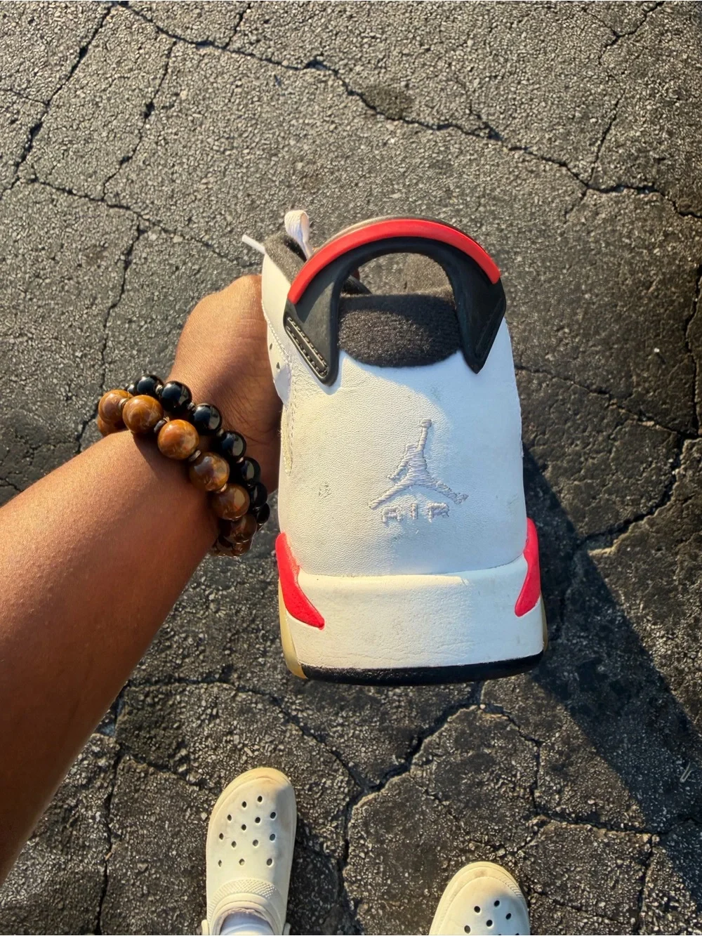 Nike Air Jordan 6 Retro White Infrared Youth 7Y Men’s 7 Shoes